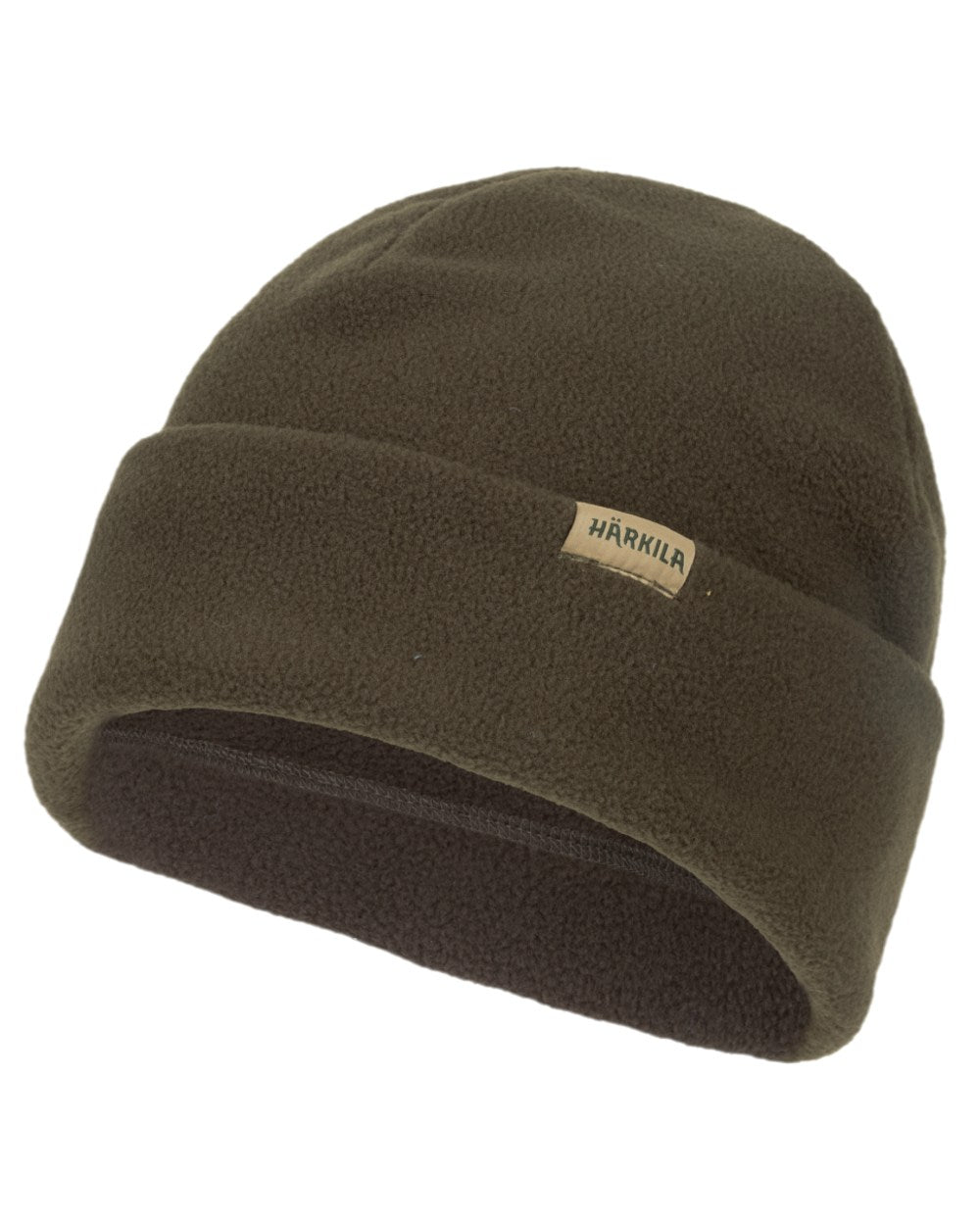 Willow Green Coloured Harkila Trygve Beanie on white background #colour_willow-green