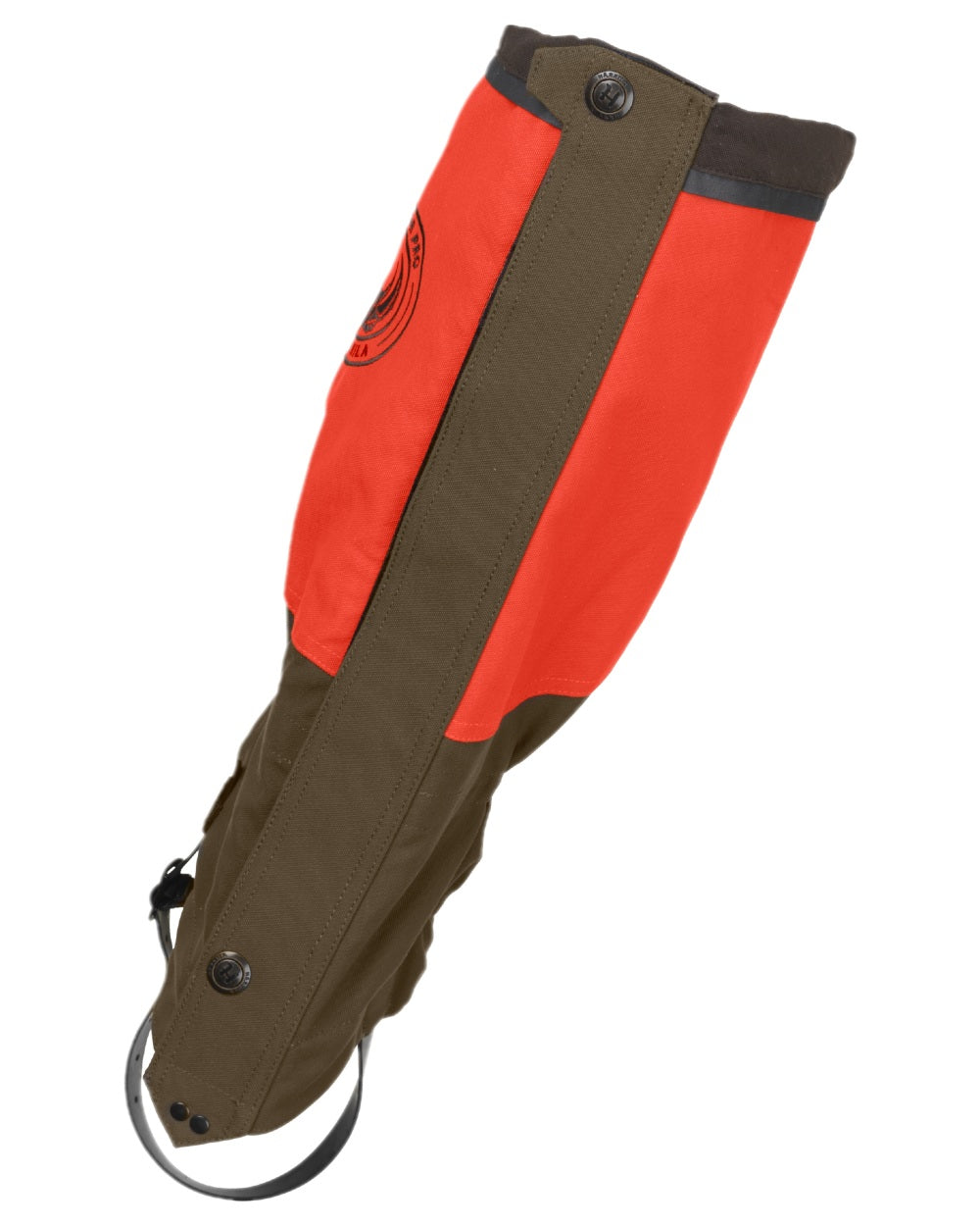 Orange Blaze Willow Green Coloured Harkila Wildboar Pro Gaiters on white background #colour_orange-blaze-willow-green