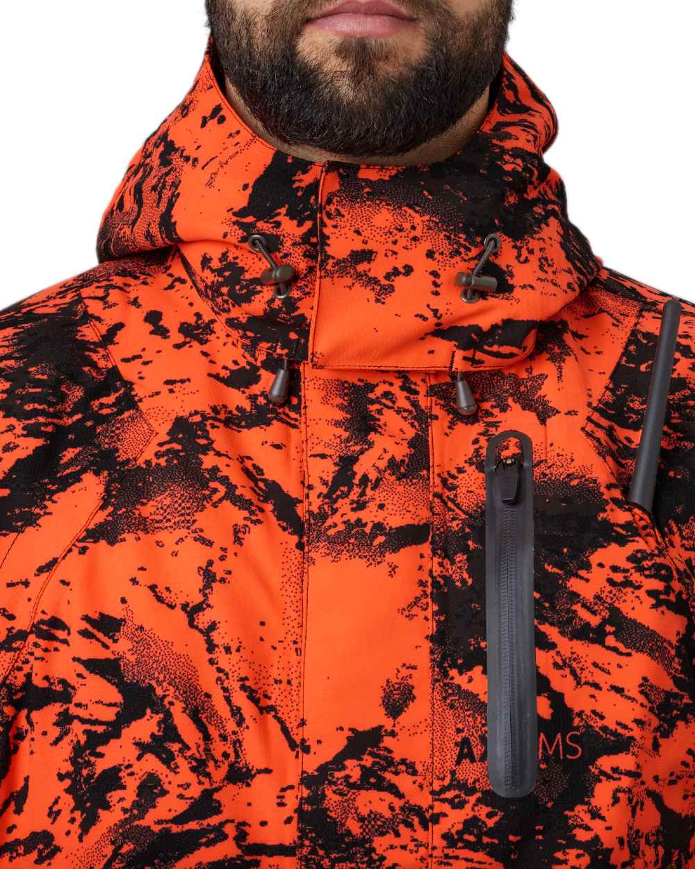 AXIS Orange Blaze Coloured Harkila Wildboar Pro HWS Insulated Jacket on white background #colour_axis-orange-blaze