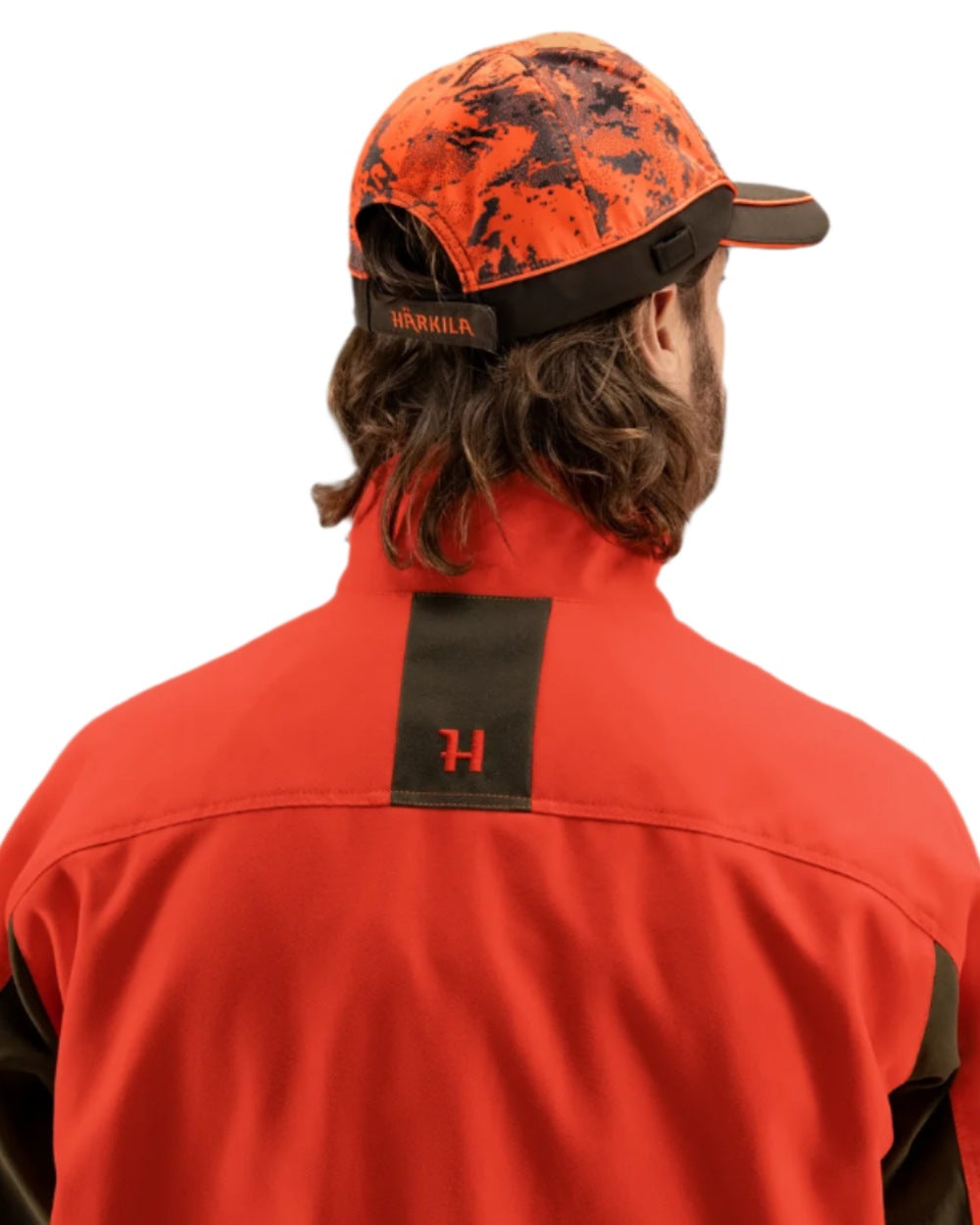 AXIS Orange Blaze Shadow Brown Coloured Harkila Wildboar Pro Light Cap on white background #colour_axis-orange-blaze-shadow-brown