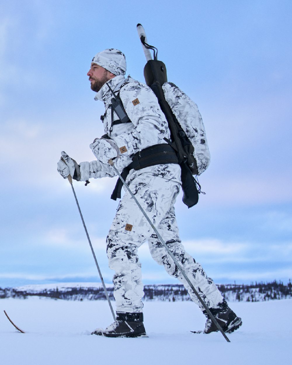 AXIS Snow Coloured Harkila Winter Active WSP Jacket on snow background #colour_axis-snow