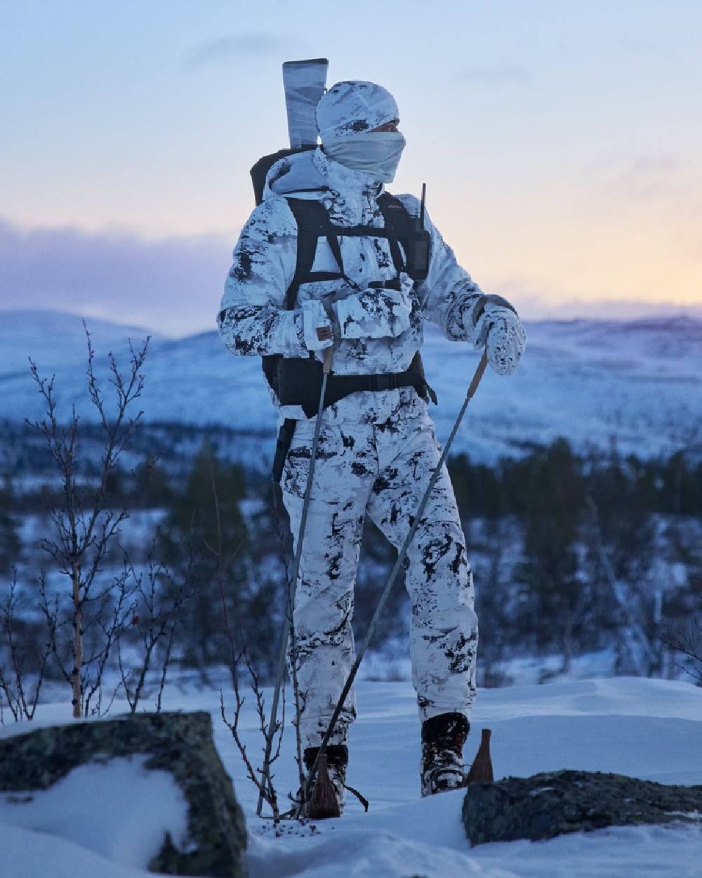 AXIS Snow Coloured Harkila Winter Active WSP Jacket on snow background #colour_axis-snow