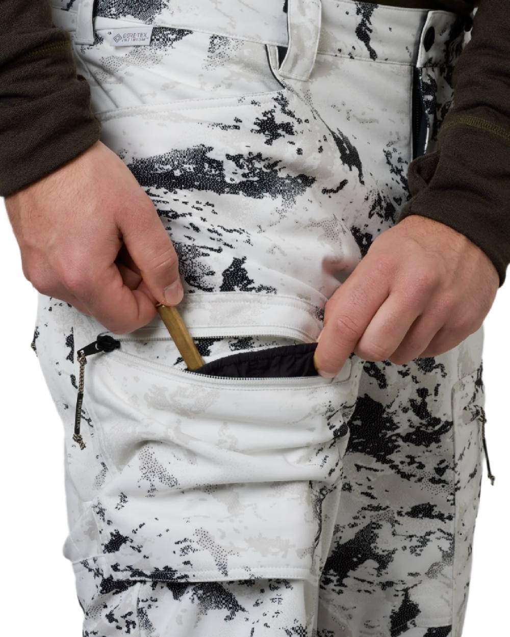 AXIS Snow Coloured Harkila Winter Active WSP Trousers on white background #colour_axis-snow