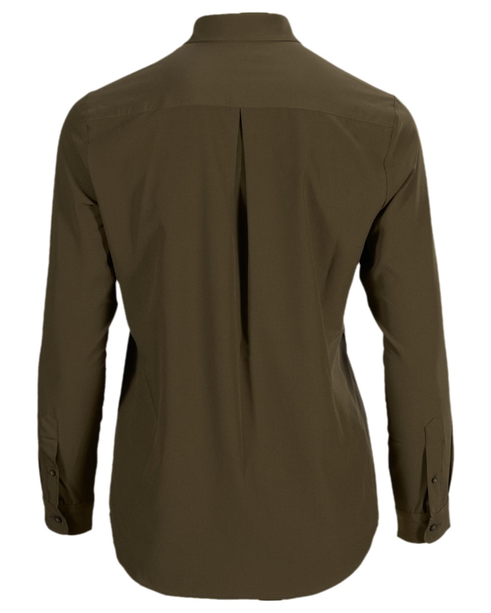 Willow Green Coloured Harkila Women's Trail L/S Shirt on white background #colour_willow-green
