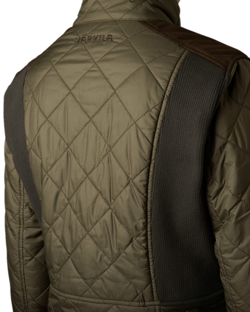 Willow Green Coloured Harkila Womens Ailsa Quilted Jacket on white background #colour_willow-green