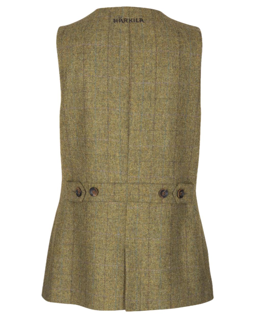 Olive Coloured Harkila Womens Jura Shooting Waistcoat on white background #colour_olive
