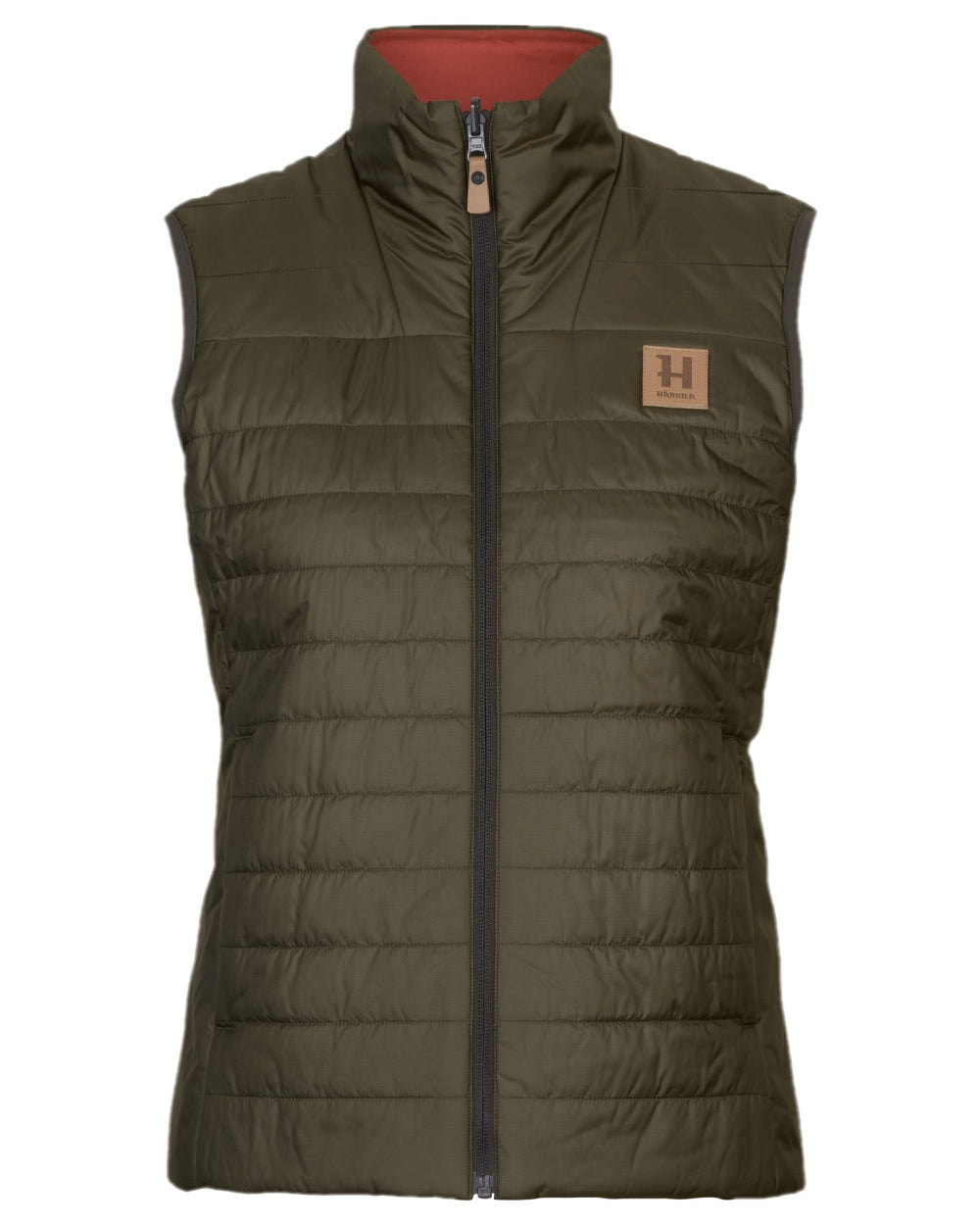 Willow Green Arabian Spice Coloured Harkila Womens Kalix HSP Waistcoat on white background #colour_willow-green-arabian-spice