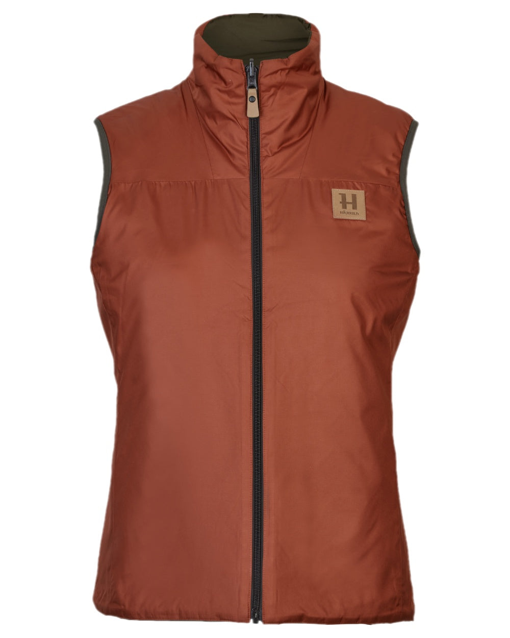 Willow Green Arabian Spice Coloured Harkila Womens Kalix HSP Waistcoat on white background #colour_willow-green-arabian-spice