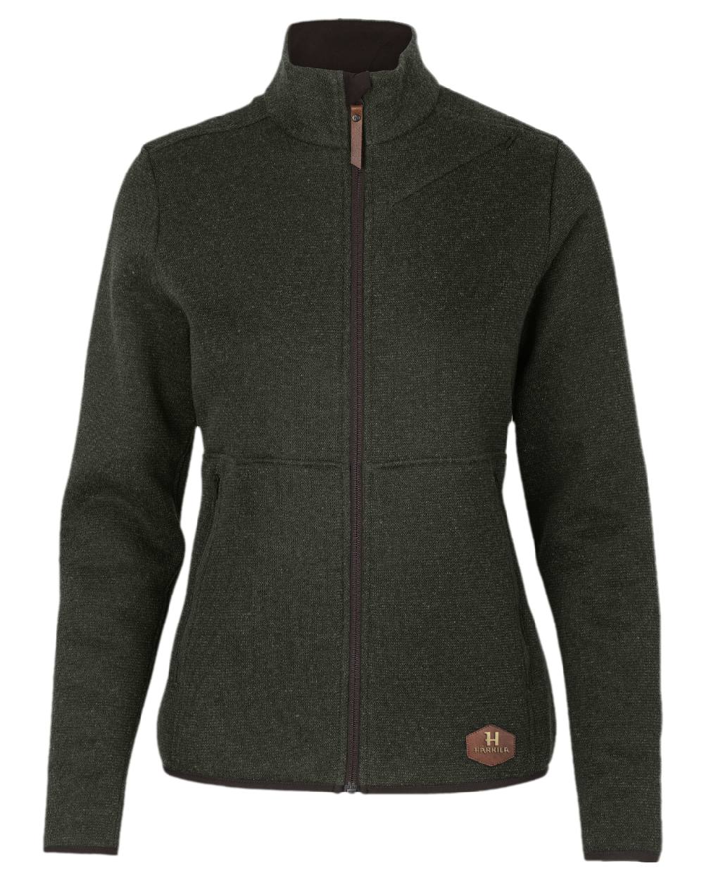 Willow Green Coloured Harkila Womens Metso Full Zip Fleece Jacket on white background #colour_willow-green