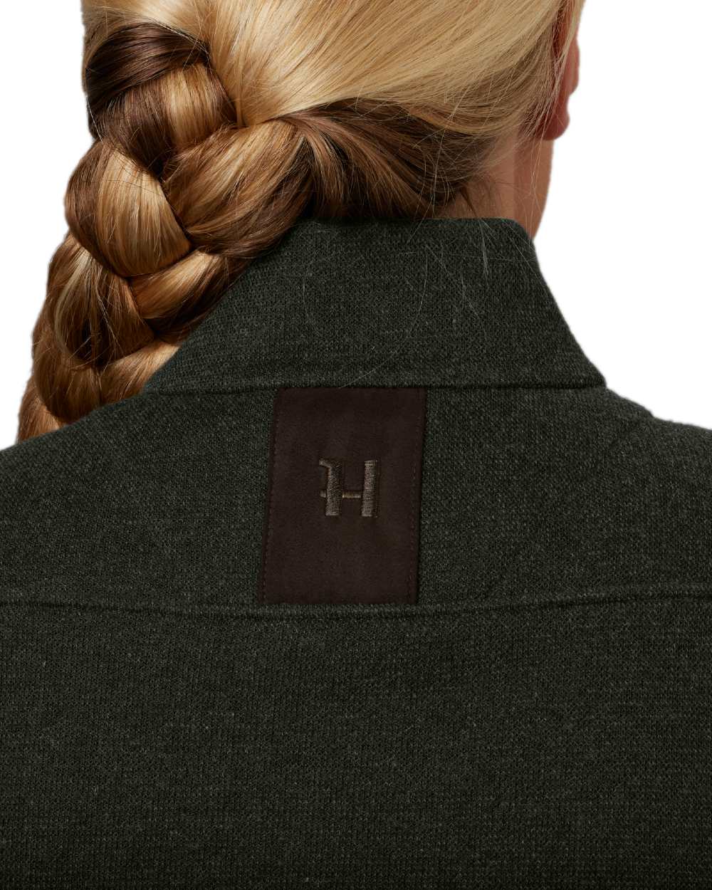 Willow Green Coloured Harkila Womens Metso Full Zip Fleece Jacket on white background #colour_willow-green