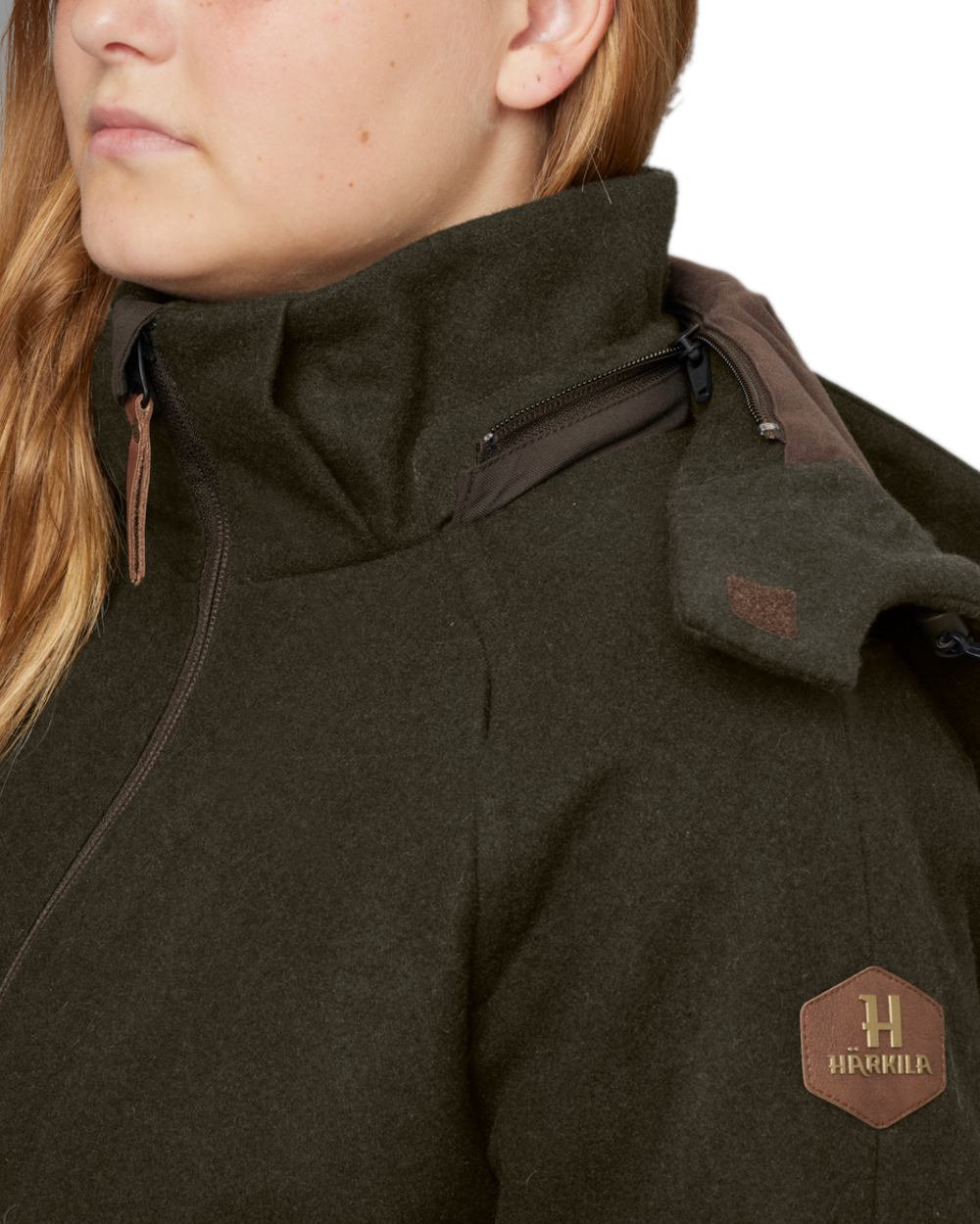 Willow Green Coloured Harkila Womens Metso Winter Jacket on white background #colour_willow-green
