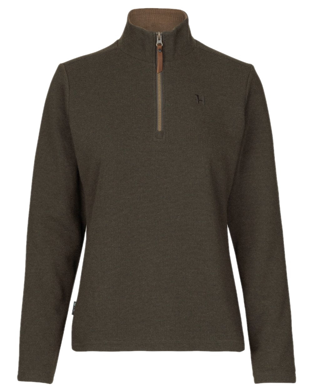 Willow Green Coloured Harkila Womens Sandhem Pro HSP Pullover on white background #colour_willow-green