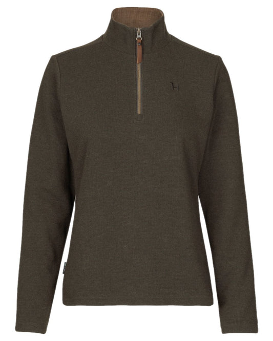 Willow Green Coloured Harkila Womens Sandhem Pro HSP Pullover on white background #colour_willow-green