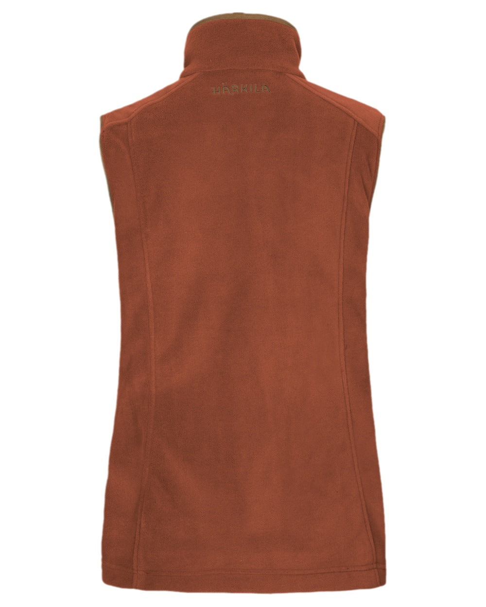 Arabian Spice Coloured Harkila Womens Sandhem 200 Fleece Waistcoat on white background #colour_arabian-spice