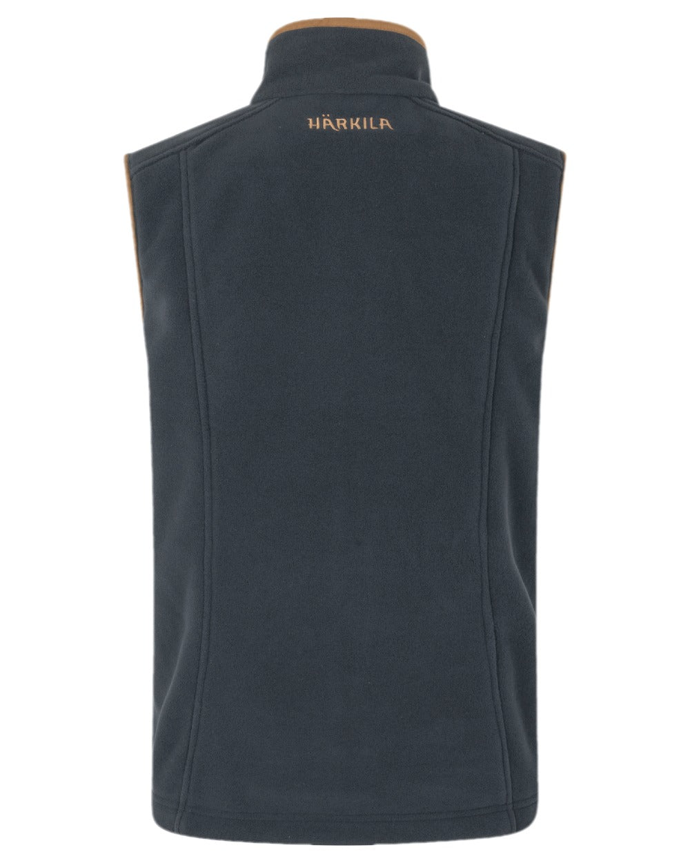 Dark Navy Coloured Harkila Womens Sandhem 200 Fleece Waistcoat on white background #colour_dark-navy