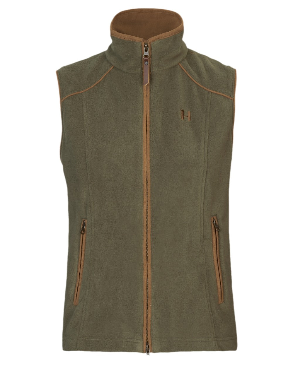 Grape Leaf Coloured Harkila Womens Sandhem 200 Fleece Waistcoat on white background #colour_grape-leaf