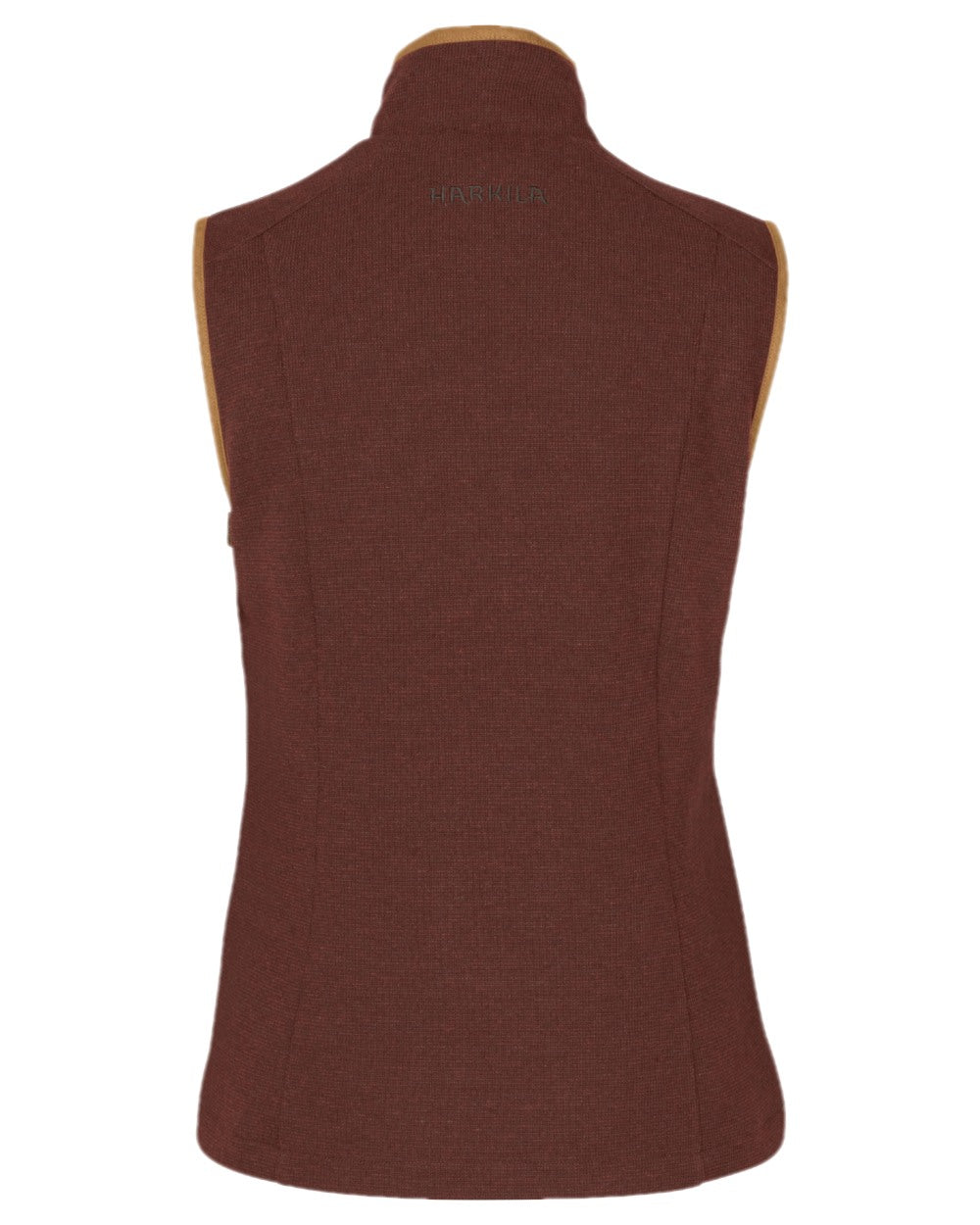Dark Copper Coloured Harkila Womens Sandhem Pro Waistcoat on white background #colour_dark-copper