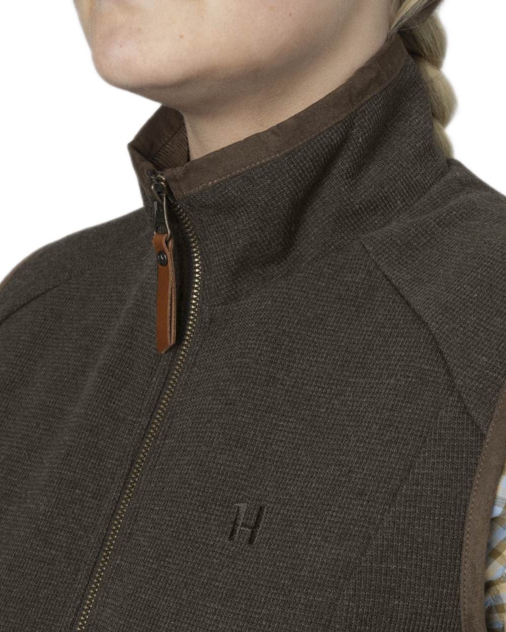 Willow Green Coloured Harkila Womens Sandhem Pro Waistcoat on white background #colour_willow-green