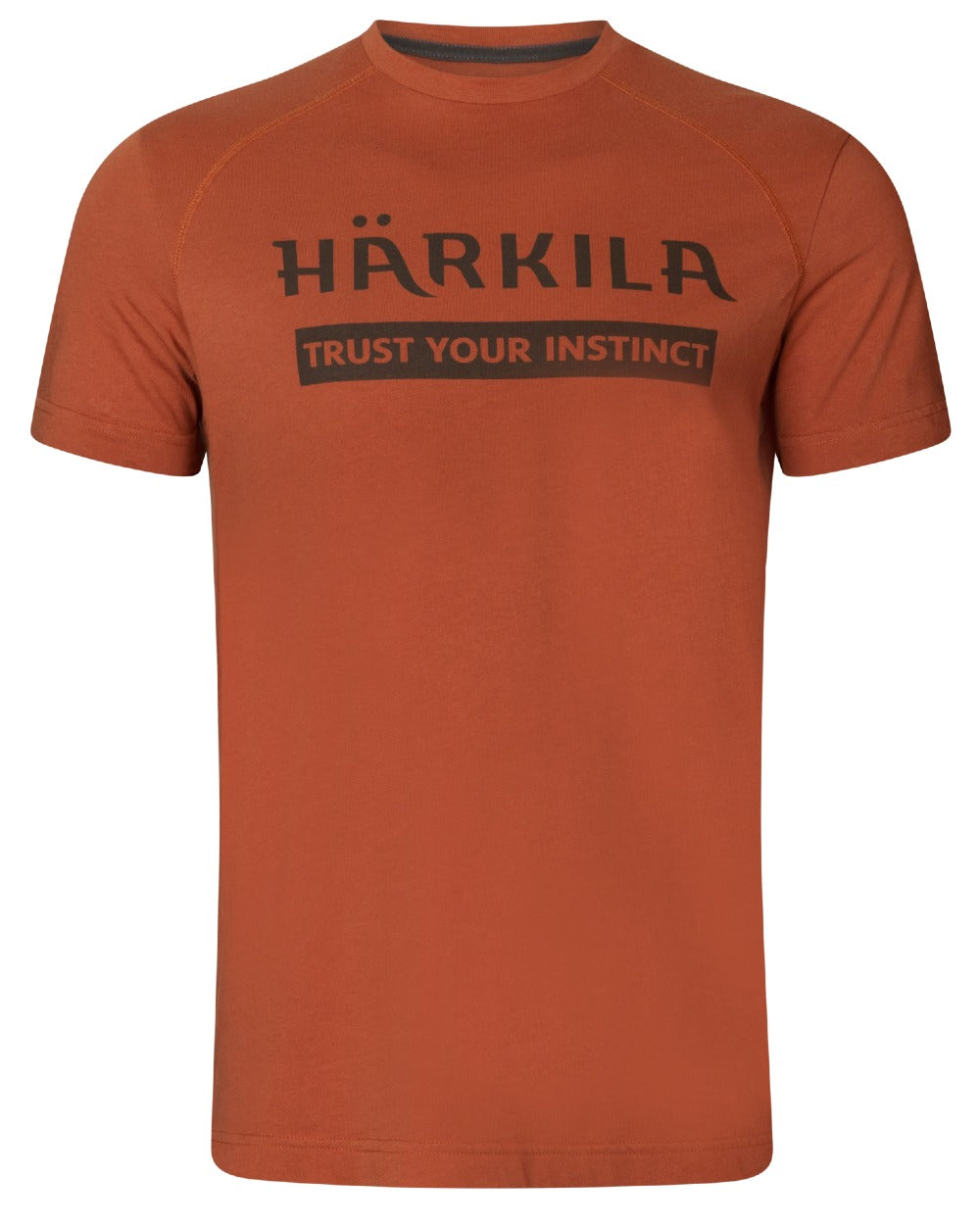 Arabian Spice Coloured Harkila logo Short Sleeve T-Shirt on white background #colour_arabian-spice