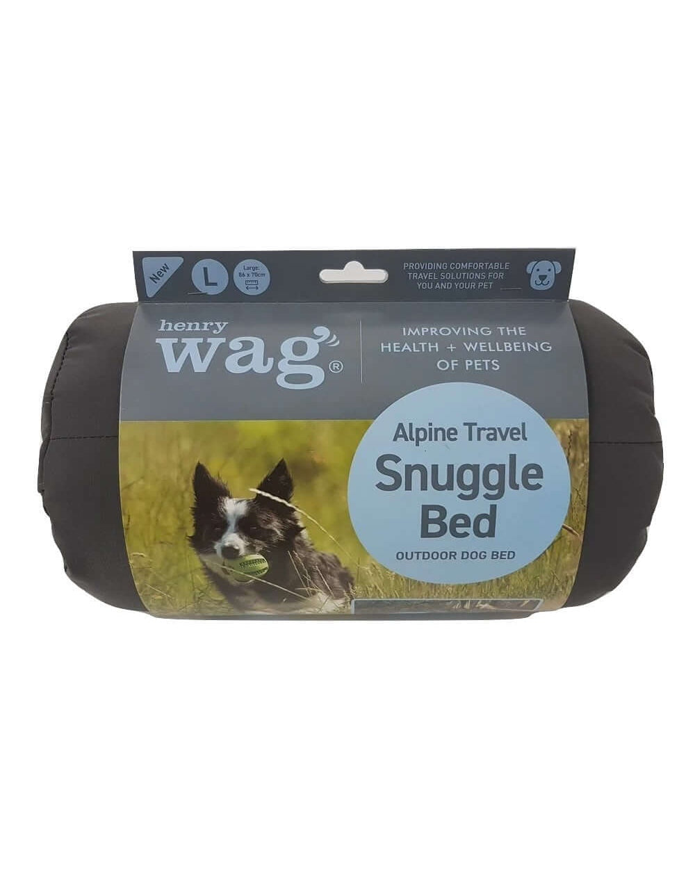 Blue coloured Henry Wag Alpine Travel Snuggle Bed on white background #colour_blue