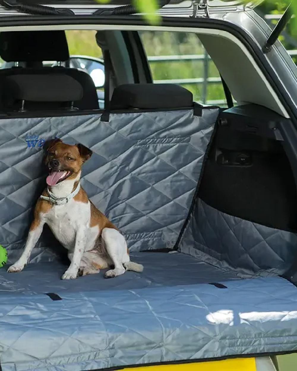 Grey Black coloured Henry Wag Car Boot 'N' Bumper Protector on car background #colour_grey-black