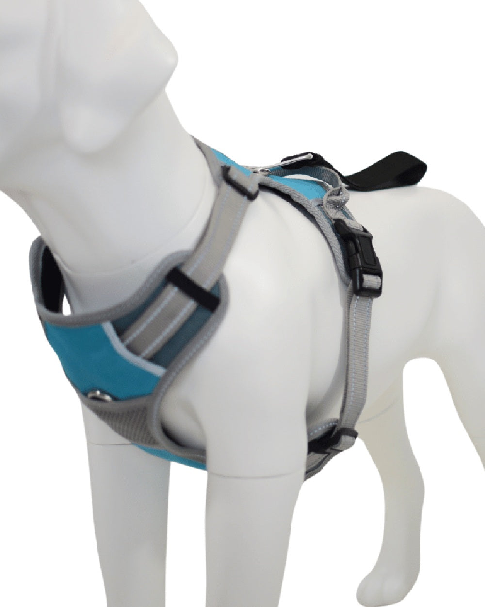 Blue Grey coloured Henry Wag Dog Travel Harness on white background #colour_blue-grey