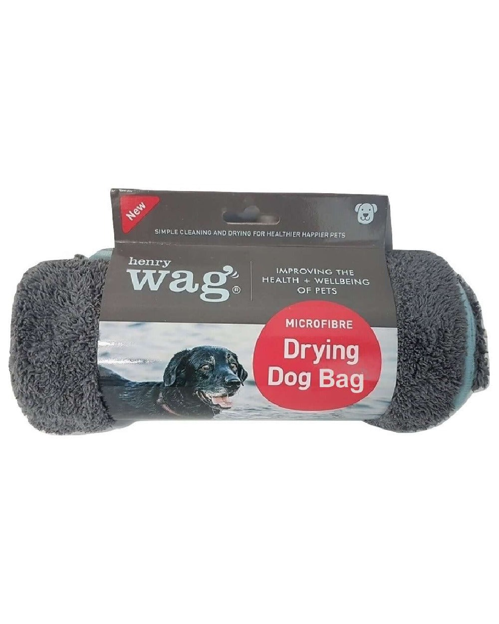 Grey coloured Henry Wag Drying Bag on white background #colour_grey