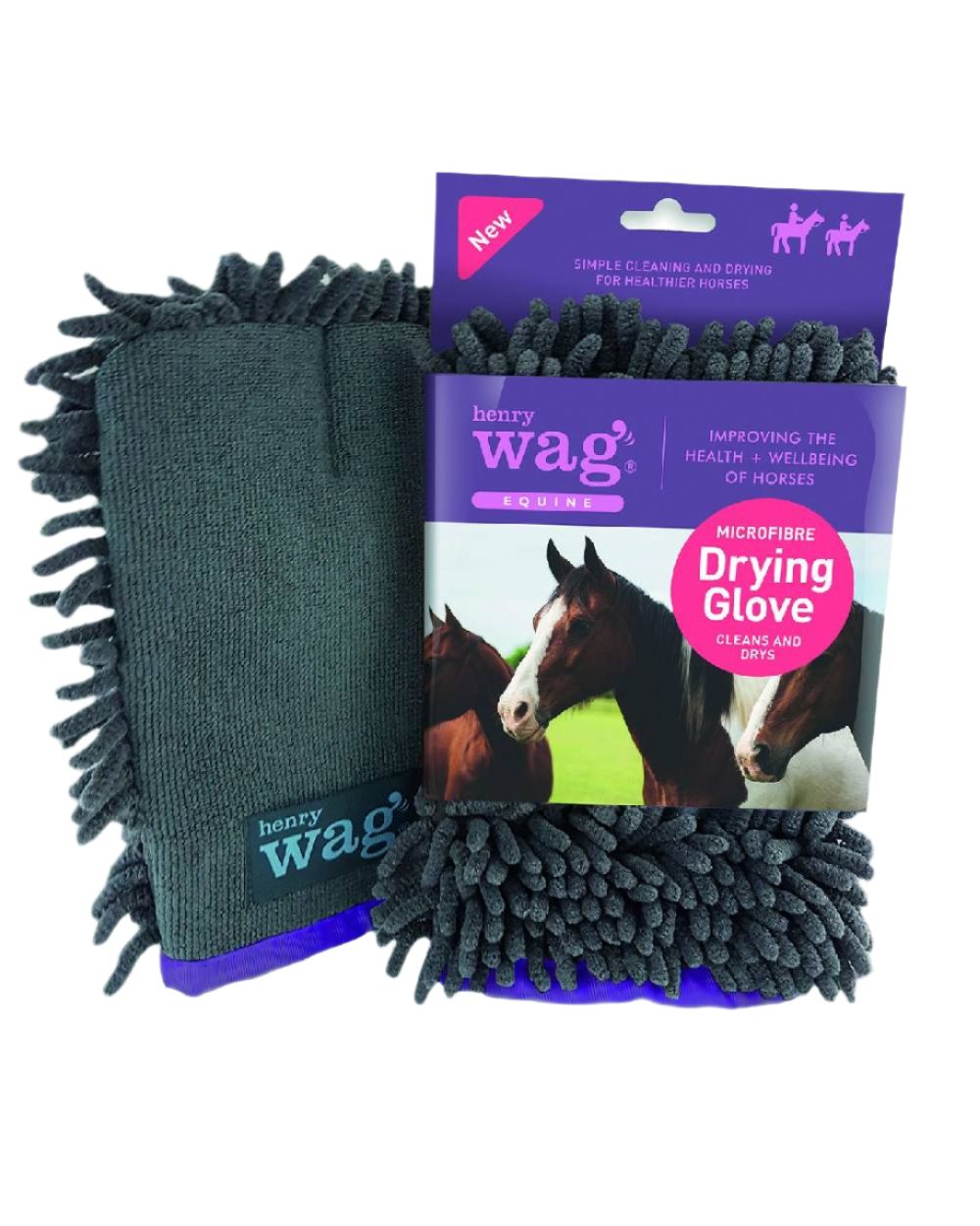 Henry Wag Equine Microfibre Cleaning Glove on white background