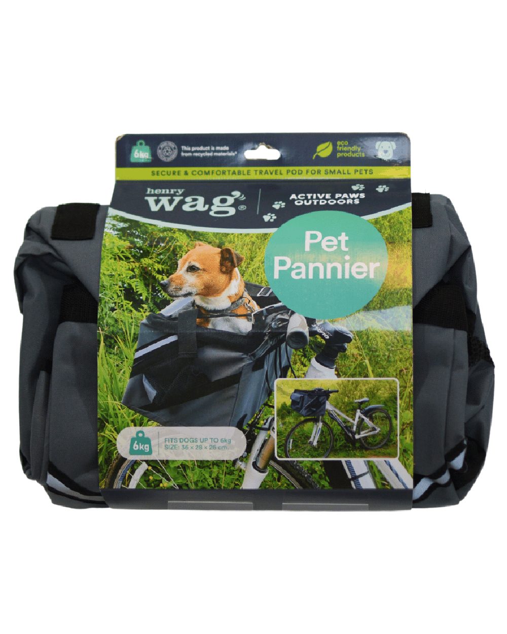Grey coloured Henry Wag Pet Panier Bike Seat on white background #colour_grey