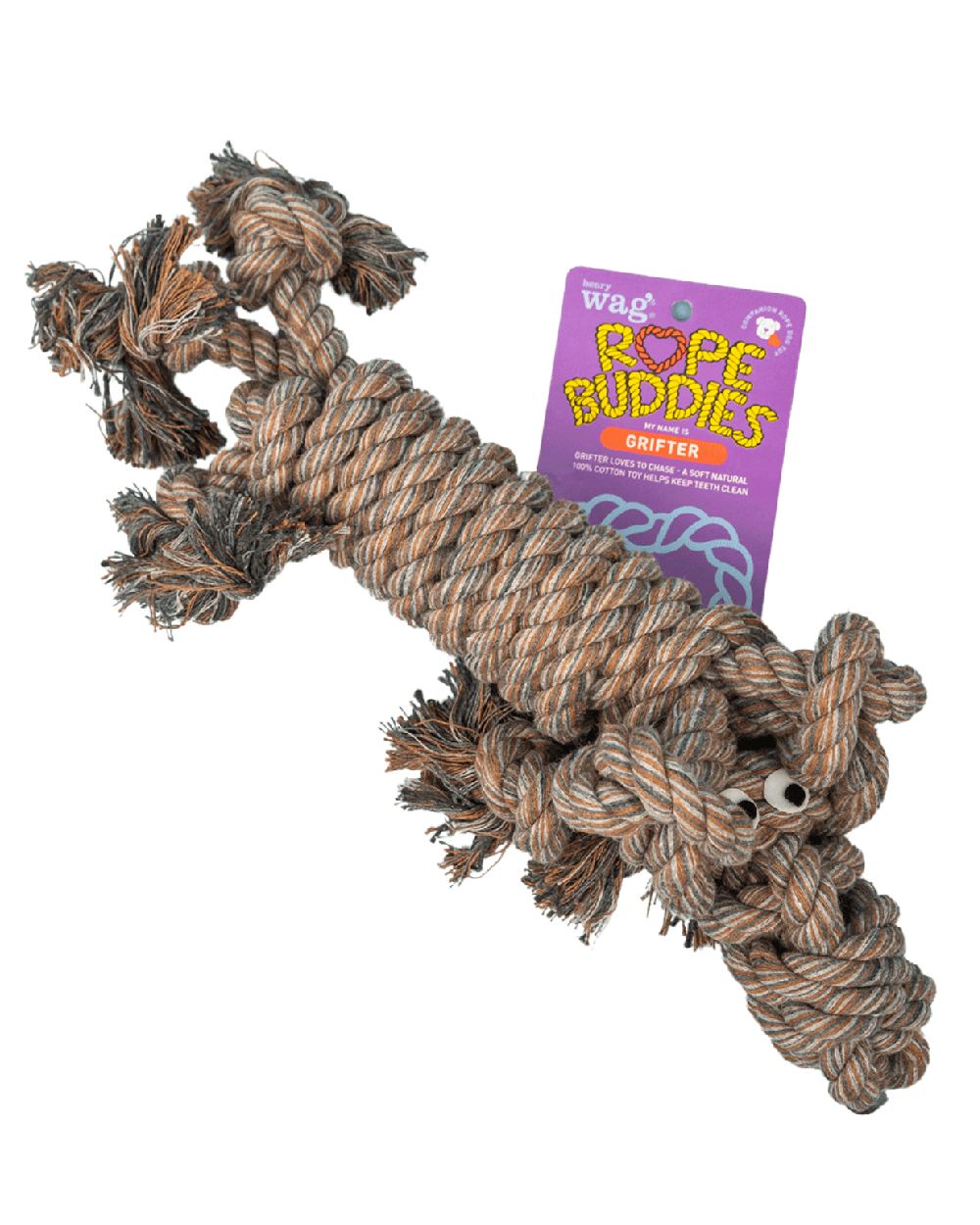 Mottled Brown coloured Henry Wag Rope Buddy on white background #colour_mottled-brown