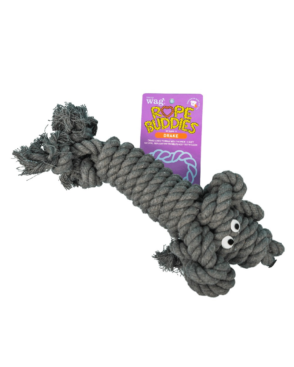 Strict Grey coloured Henry Wag Rope Buddy on white background #colour_strict-grey