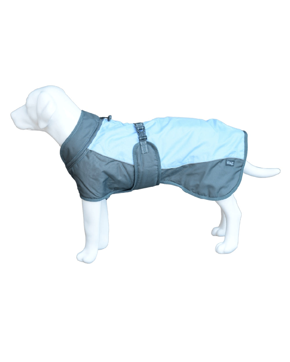 Blue Grey Henry Wag Waterproof Dog Coat on white background #colour_blue-grey