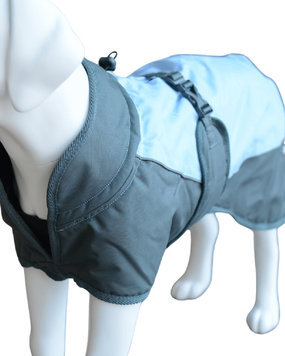 Blue Grey Henry Wag Waterproof Dog Coat on white background #colour_blue-grey