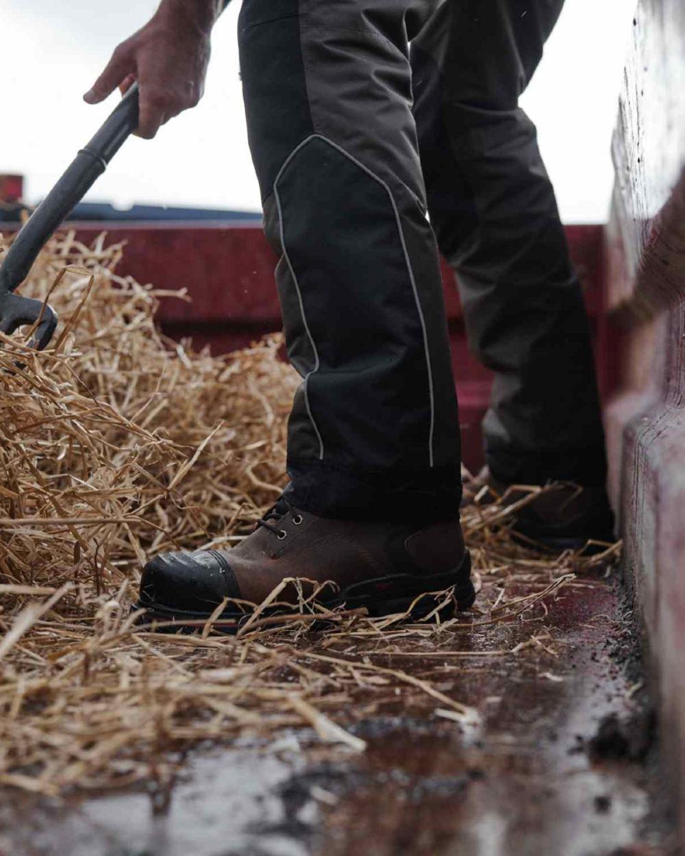 Crazy Horse Brown Coloured Hoggs of Fife Artemis Safety Lace-up Boots on floor background #colour_crazy-horse-brown