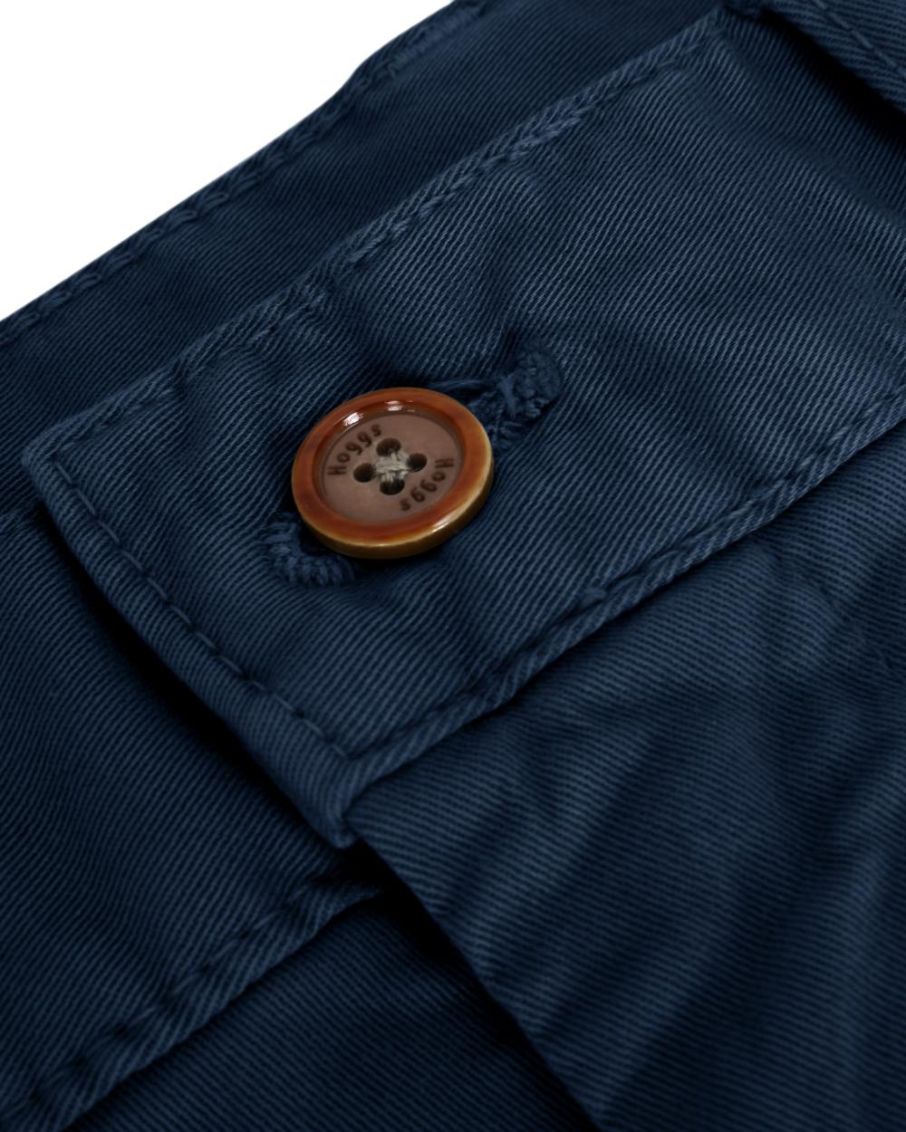 Navy Coloured Hoggs of Fife Beauly Chino Trousers on white background #colour_navy