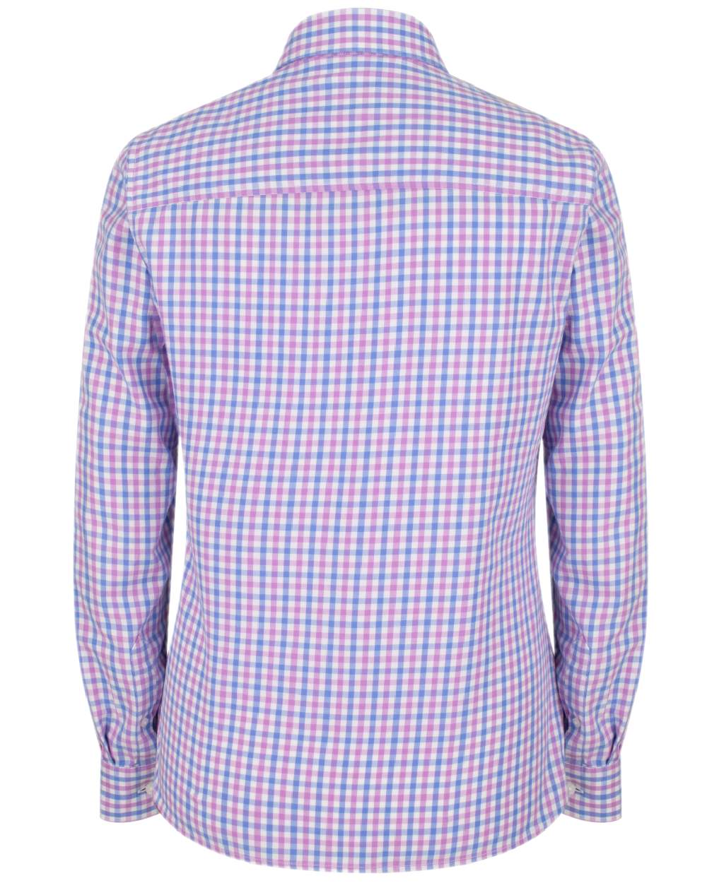 Pink Blue Coloured Hoggs of Fife Becky II Shirt on white background #colour_pink-blue
