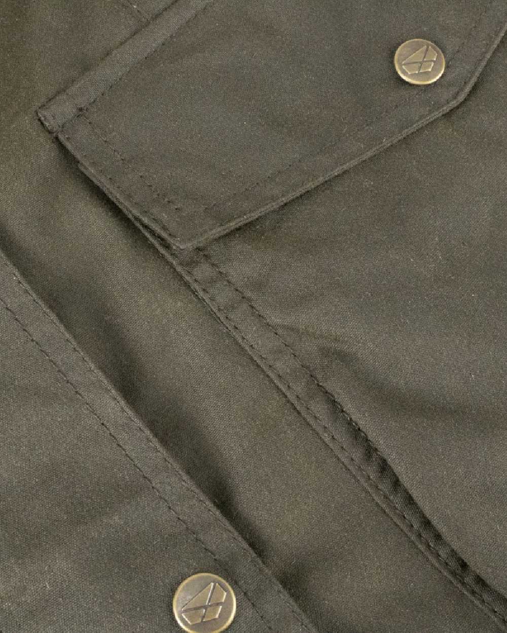 Antique Olive Coloured Hoggs of Fife Caledonia Ladies Antique Wax Jacket on white background #colour_antique-olive