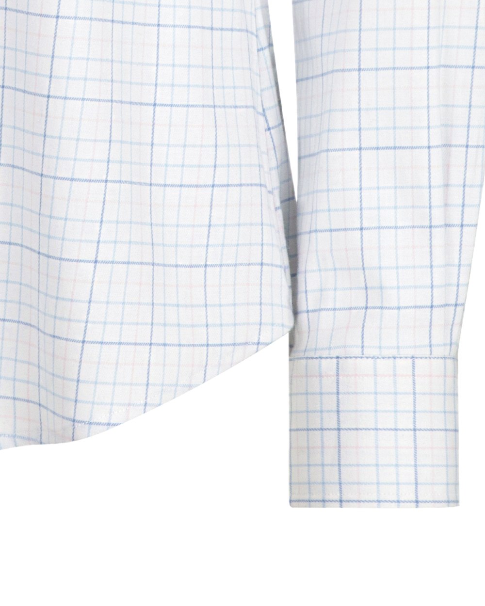 White Pink Blue Coloured Hoggs of Fife Callie Twill Ladies Check Shirt on white background #colour_white-pink-blue