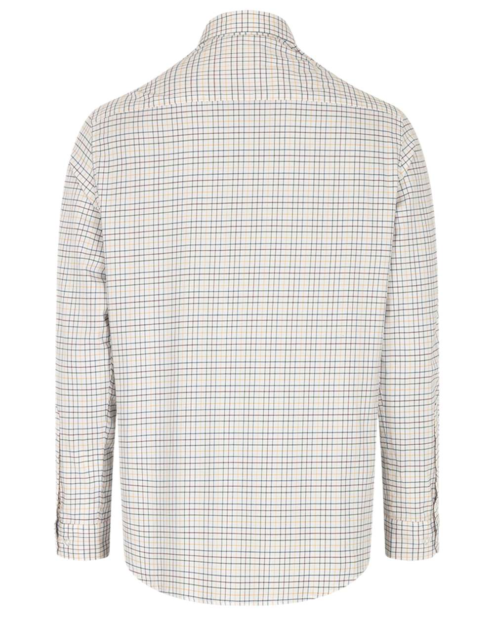Green Gold Coloured Hoggs of Fife Callum Country Check Shirt on white background #colour_green-gold