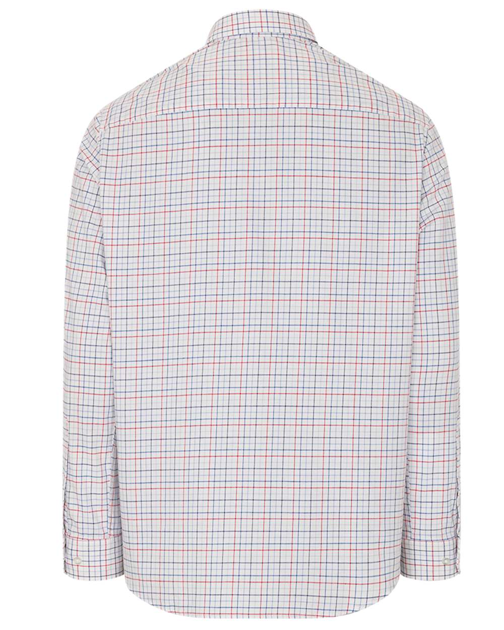 Red Blue Coloured Hoggs of Fife Callum Country Check Shirt on white background #colour_red-blue