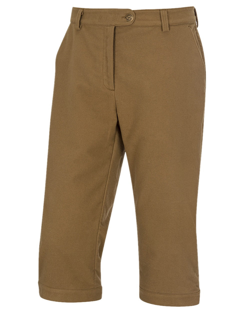 Dried Moss Coloured Hoggs of Fife Carrick Moleskin Breeks on white background #colour_dried-moss