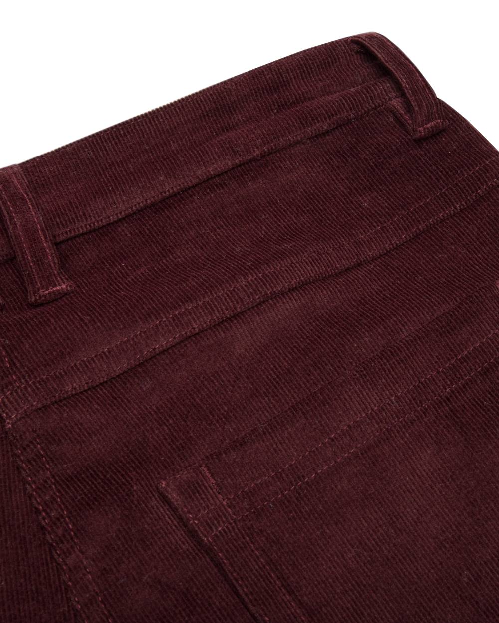 Merlot Coloured Hoggs of Fife Ceres Ladies Stretch Cord Jeans on white background #colour_merlot