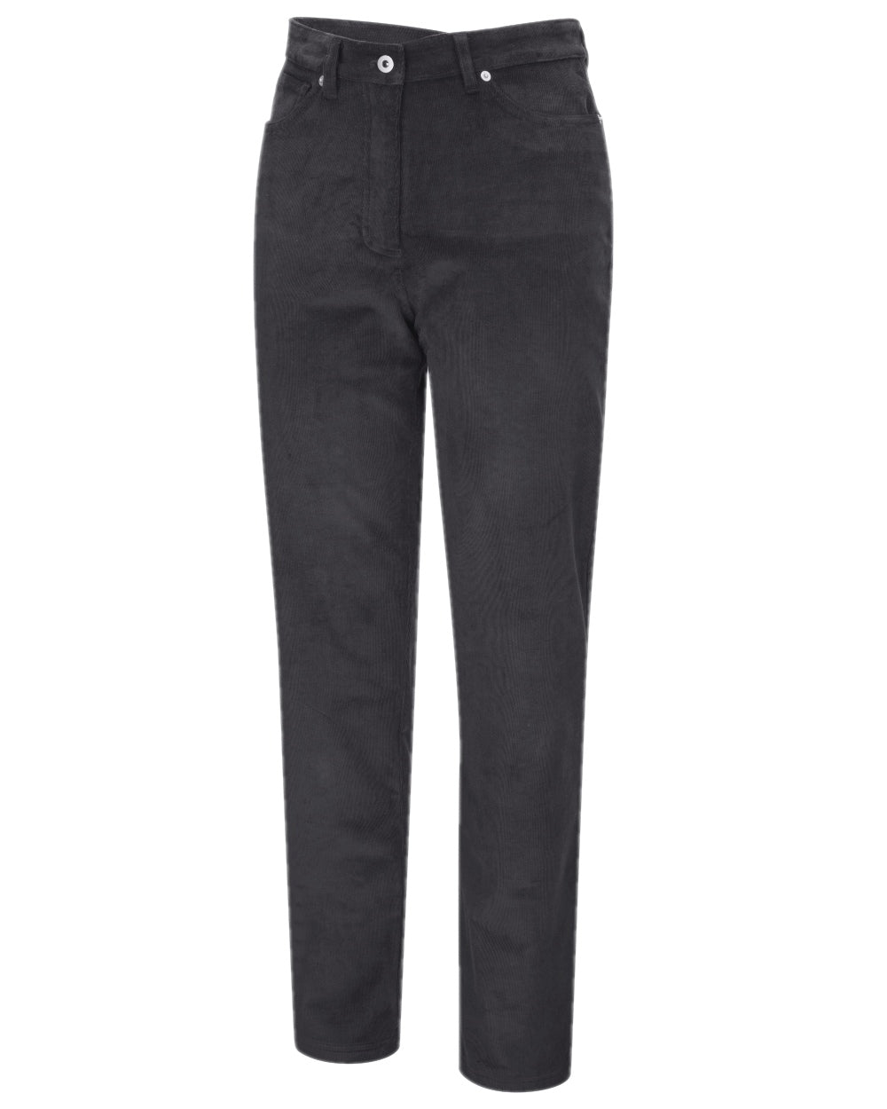 Smokey Grey Coloured Hoggs of Fife Ceres Ladies Stretch Cord Jeans on white background #colour_smokey-grey