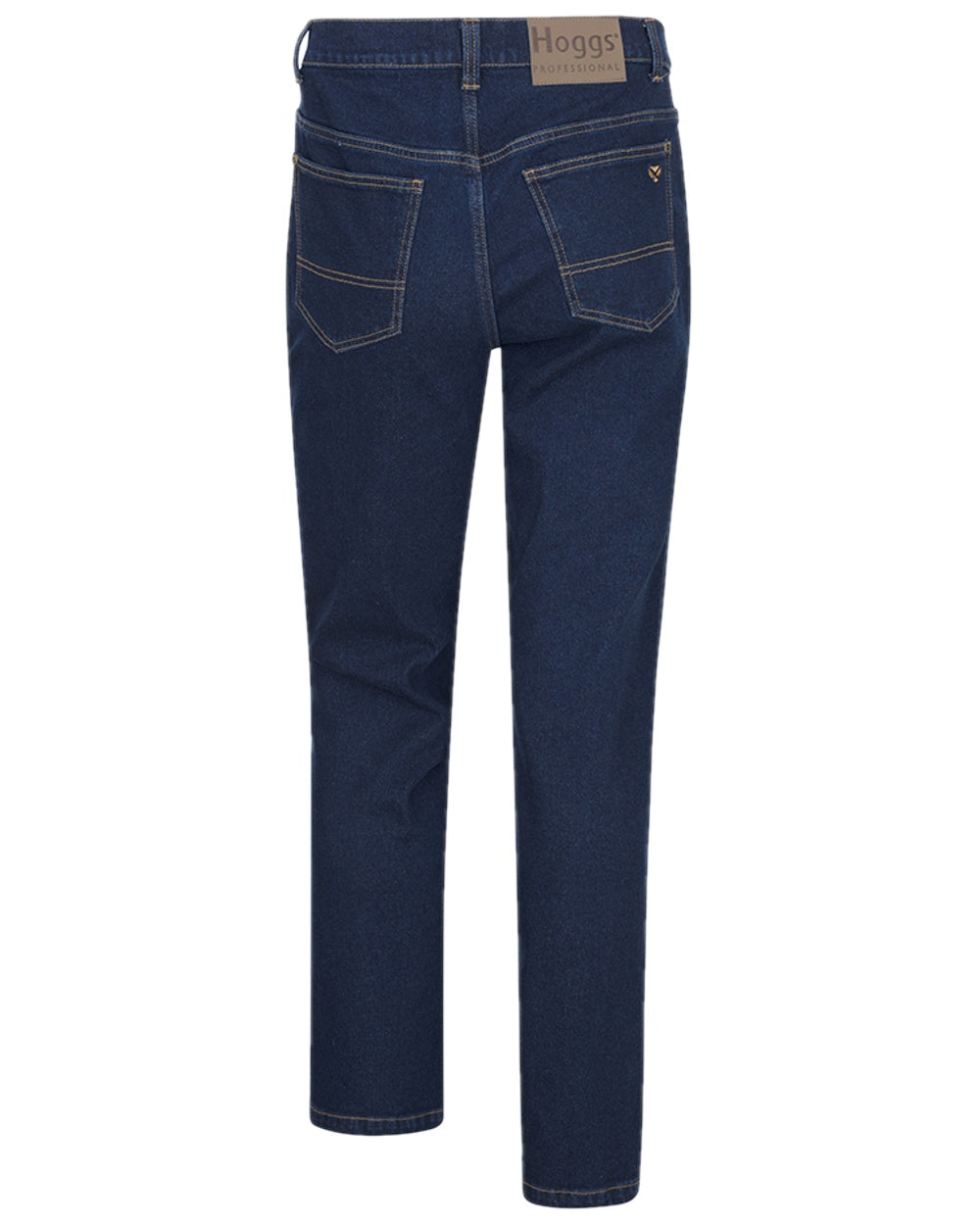 Dark Indigo Coloured Hoggs of Fife Clyde Comfort Denim Jeans on white background #colour_dark-indigo