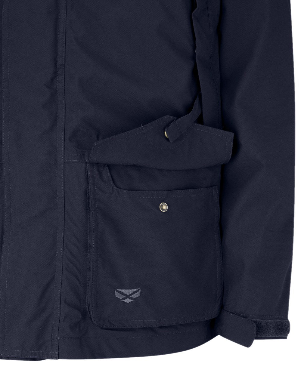 Navy Coloured Hoggs of Fife Culloden Waterproof Field Jacket on white background #colour_navy