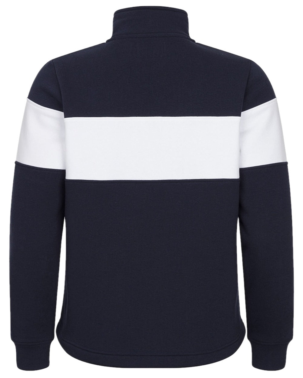 Navy White Coloured Hoggs of Fife Dumfries 1888 Mens Quarter Zip Sweatshirt on white background #colour_navy-white