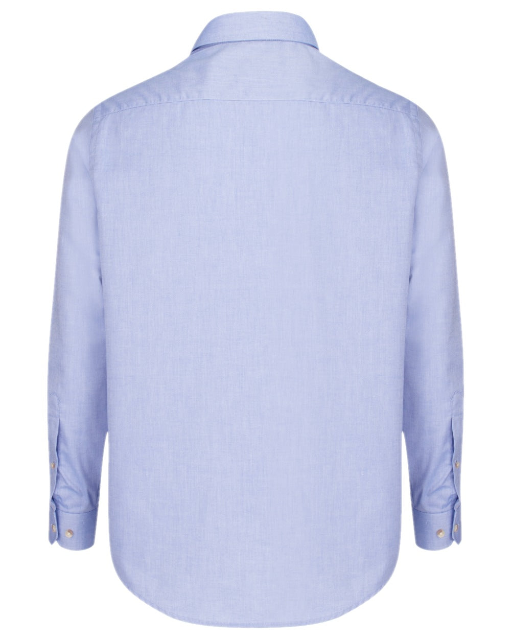 Blue Coloured Hoggs of Fife Dunedin Plain Oxford Shirt on white background #colour_blue