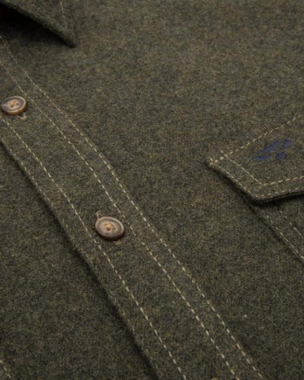 Loden Marl Coloured Hoggs of Fife Dunvegan Flannel Shirt on white background #colour_loden-marl