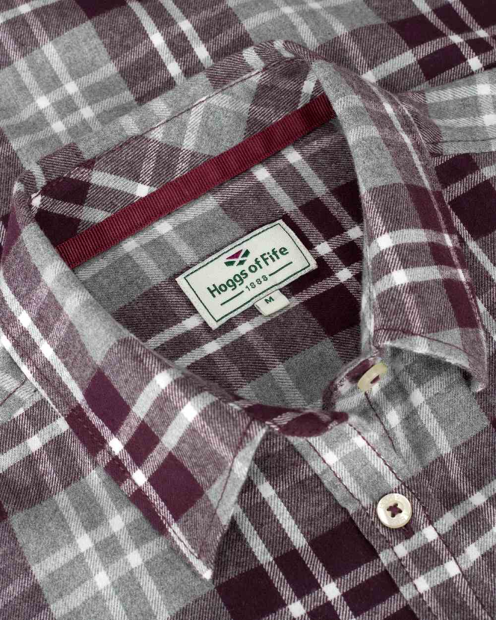 Marled Merlot Coloured Hoggs of Fife Eilidh Ladies Shirt on white background #colour_marled-merlot