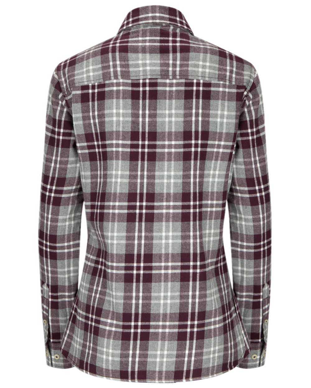 Marled Merlot Coloured Hoggs of Fife Eilidh Ladies Shirt on white background #colour_marled-merlot